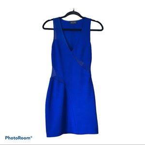 ASTR Bodycon Mesh Cutout Dress Blue size Small